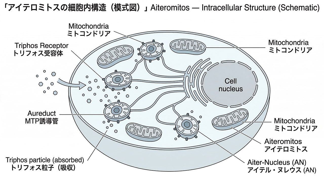 アイテロミトスの細胞内構造(模式図)