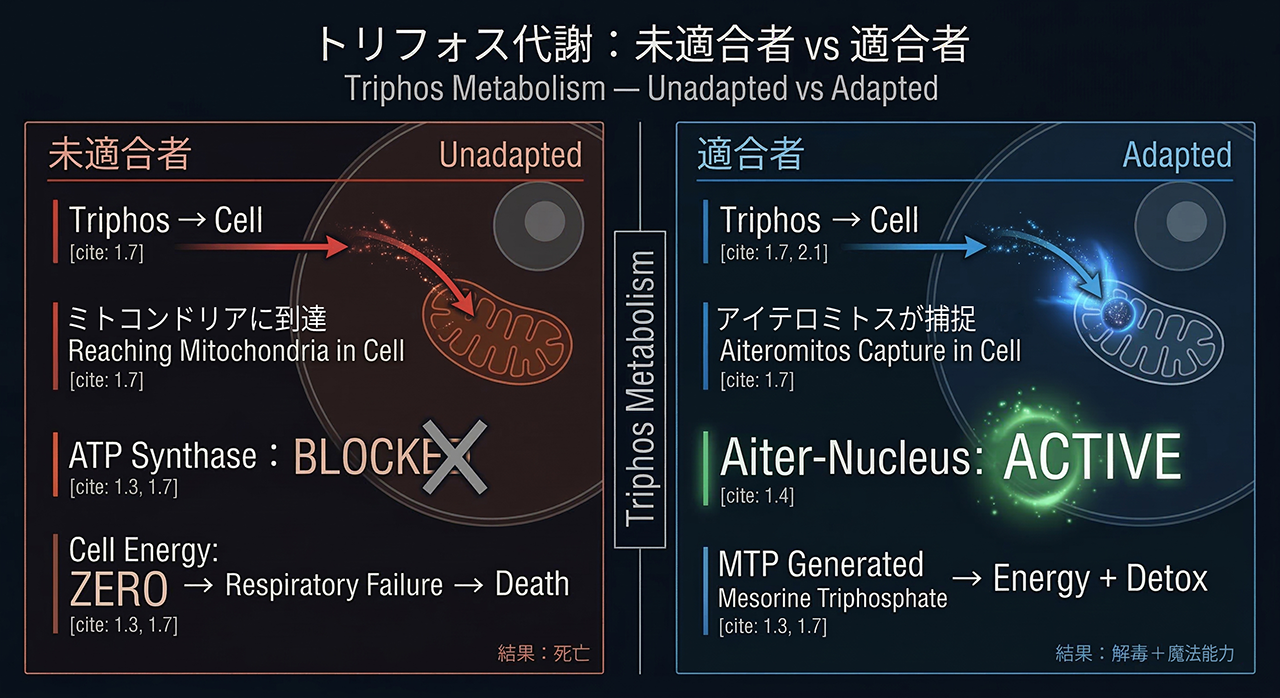 トリフォス代謝:未適合者 vs 適合者
